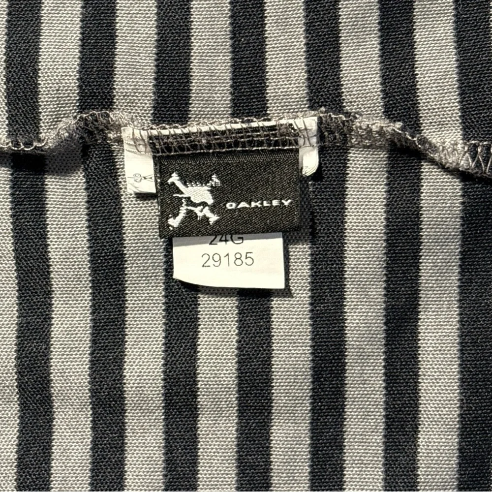Oakley Men's Size XXL Gray & Black Striped Polo Golf Shirt Stretch Classic